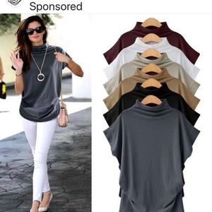 Black funnel neck shirt. Lightweight and comfy!